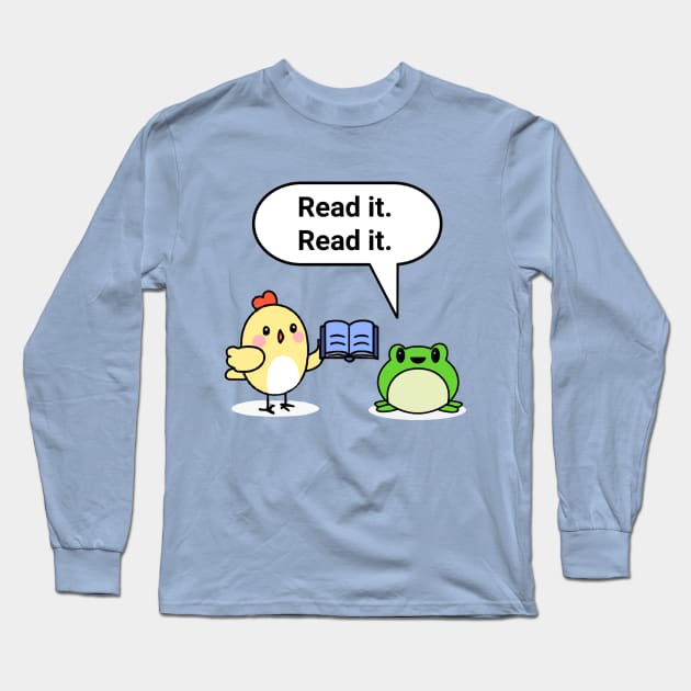 "A chicken walked into a library" joke Long Sleeve T-Shirt by Distinct Designs NZ